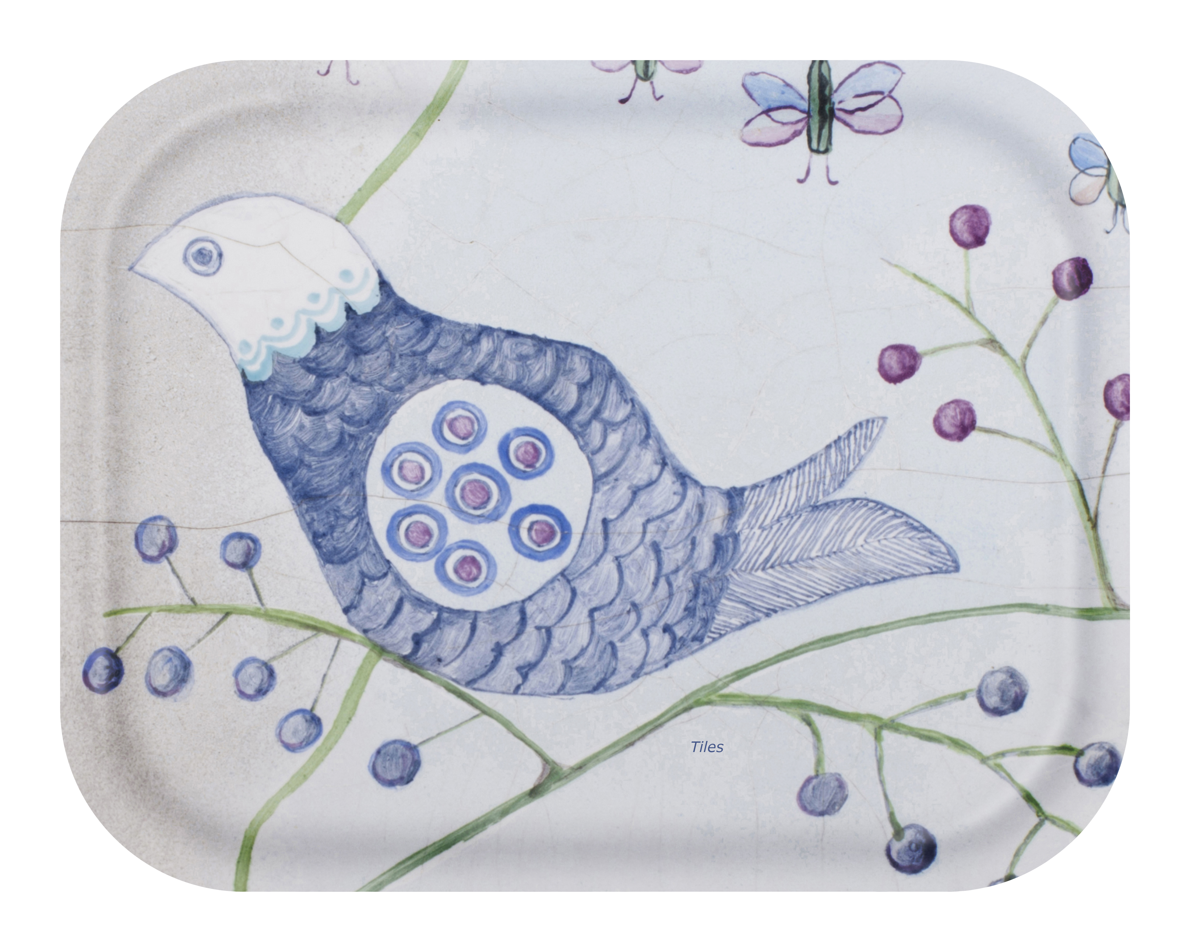 FROQE - TRAY/PLATE WV - SKU_TRA1330REM3628 - Remembrance_Tiles-Dove - 36x28cm_14.17x11in - TRADITION by Forbicon - Sweden